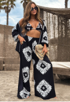 Set 3w1 Top, Hemd i Hose wide leg Mit Muster Fiesta Time Schwarz