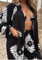 Set 3w1 Top, Hemd i Hose wide leg Mit Muster Fiesta Time Schwarz