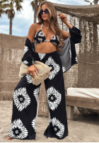 Set 3w1 Top, Hemd i Hose wide leg Mit Muster Fiesta Time Schwarz