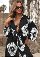 Set 3w1 Top, Hemd i Hose wide leg Mit Muster Fiesta Time Schwarz
