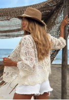 Koronkowa Bluse z guzikami Becky Beige