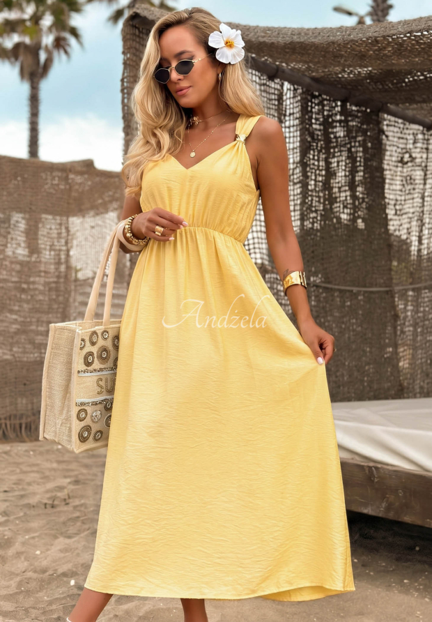 Tr&auml;gerkleid aus Viskose Island Shine Gelb