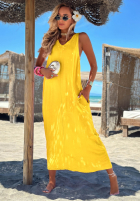 Kleid maxi na ramiączkach The Shoreline Gelb