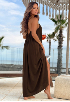 Kleid maxi na ramiączkach Ocean Mist Himmelblau