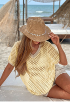 Ażurowy Pullover z dekoltem Zahara Ecru