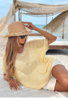 Ażurowy Pullover z dekoltem Zahara Ecru