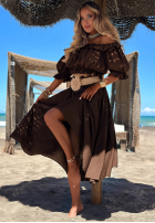 Set Bluse Kleid im spanischen Stil i Hose wide leg z paskiem Spanish Beauty Rot