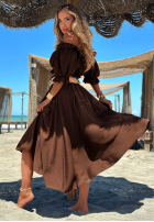 Set Bluse Kleid im spanischen Stil i Hose wide leg z paskiem Spanish Beauty Rot