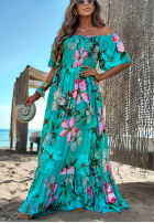 Kwiecista Kleid maxi Summer Florisa Türkis