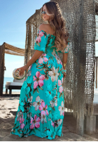 Kwiecista Kleid maxi Summer Florisa Türkis