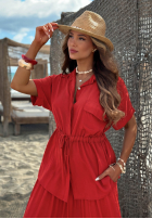 Set Hemd ze ściągaczem i Hose wide leg Elite Summer Schokoladenbraun