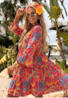 Wzorzysta Kleid Magnala Summer Fuchsia
