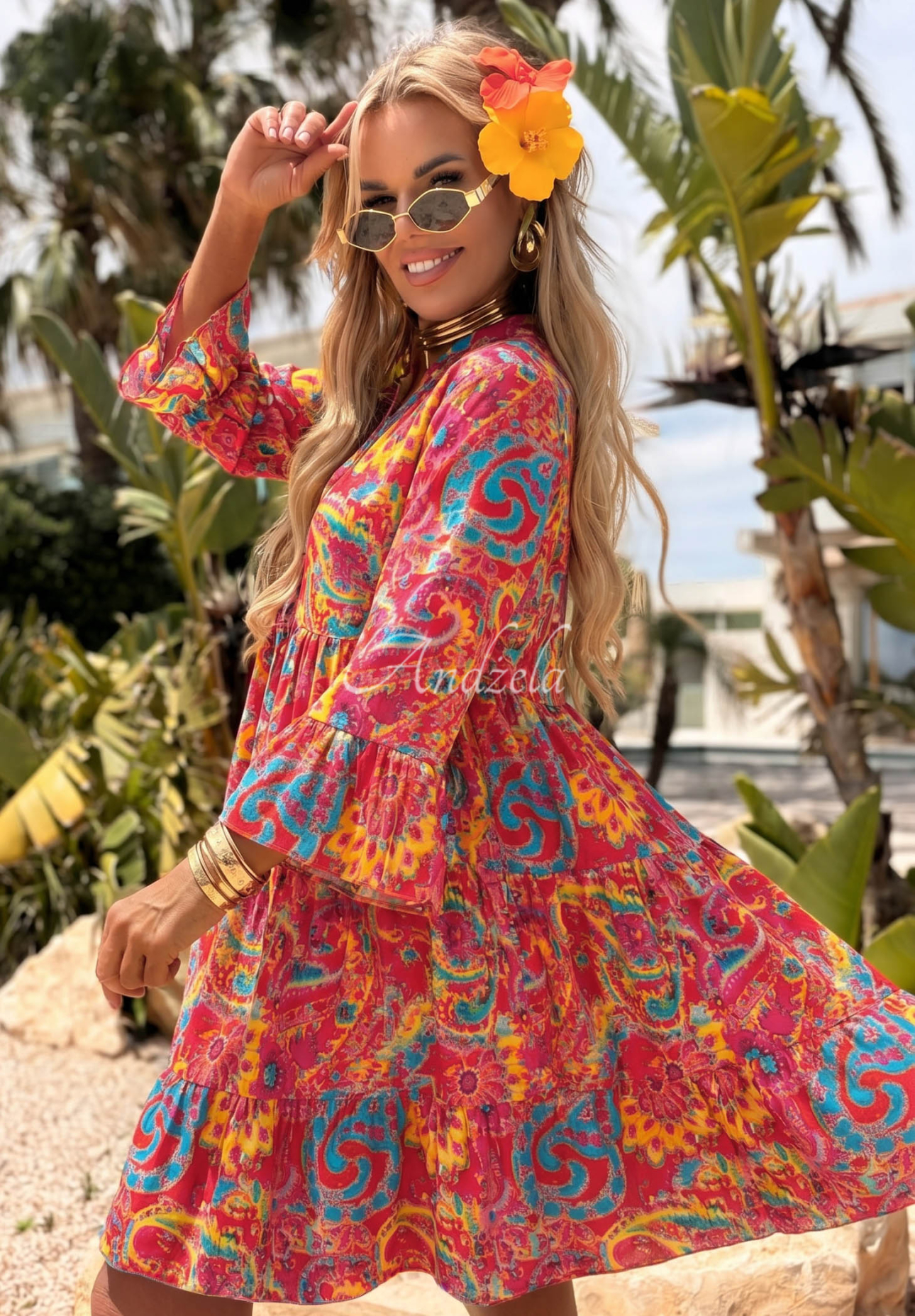 Gemustertes Kleid Magnala Summer Fuchsia