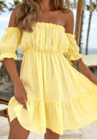 Muślinowa sukienka Kleid im spanischen Stil Sunset Touch Gelb