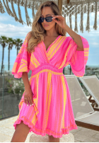 Wzorzysta Kleid ze ściągaczem Hello Sunshine różowo-Gelb