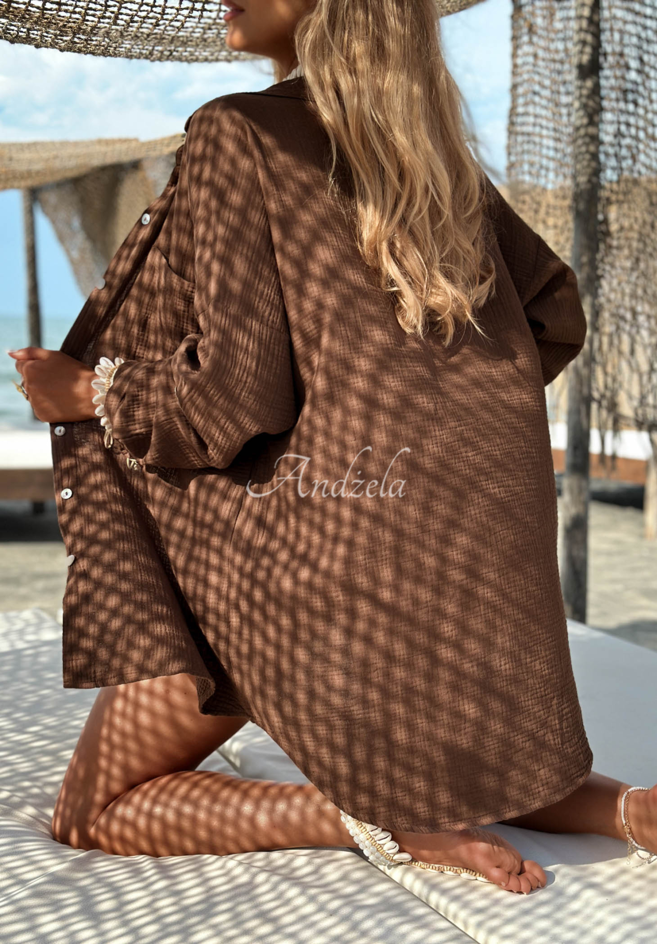 Musselinhemd Elisabetta Schokoladenbraun