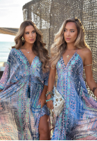 Wzorzysta Kleid maxi z szerokimi rękawami Summer Doll Pistaziengrün