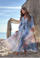Wzorzysta Kleid maxi z szerokimi rękawami Summer Doll Pistaziengrün