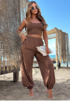 Material Hose Summer Wind Schokoladenbraun