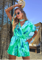 Krótki wzorzysty Jumpsuit z wiskozą Lagoon Breeze zielono-Blau