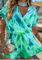 Krótki wzorzysty Jumpsuit z wiskozą Lagoon Breeze zielono-Blau