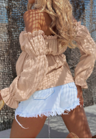 Muślinowa Bluse Kleid im spanischen Stil Beach Air Gelb