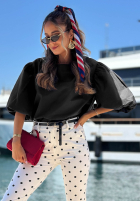 Bawełniana Bluse z bufkami Sweet Summer Schwarz