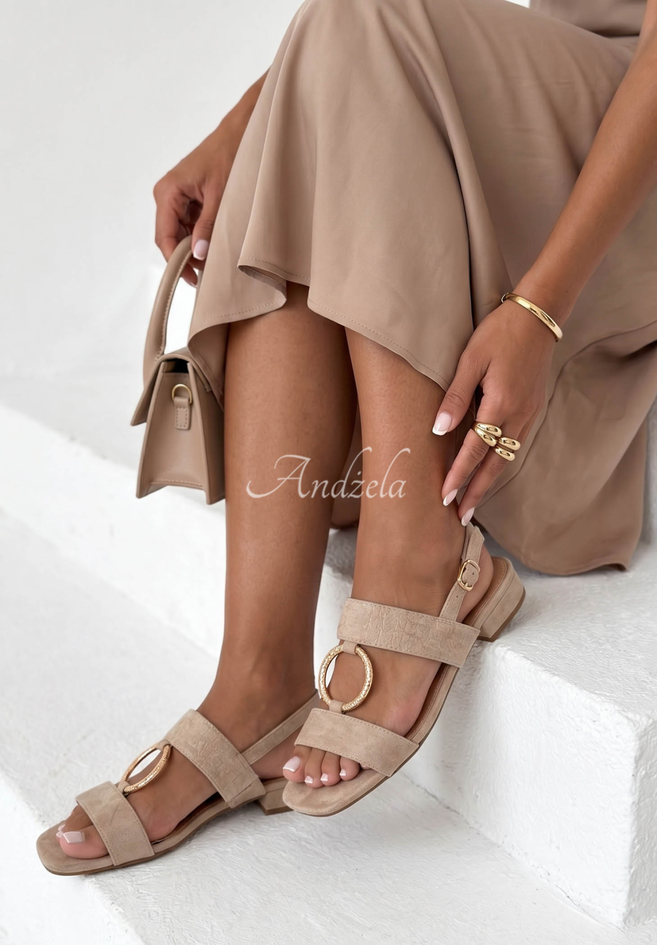 Wildledersandalen Daiana Beige