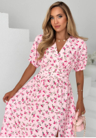 Kwiecista Kleid midi Petal Story Puderrosa