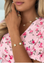 Armband z kwiatuszkami Golden Flora Gold-Weiß
