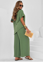 Set wiązana Bluse i Hose wide leg Elite Holiday Rot
