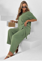 Set wiązana Bluse i Hose wide leg Elite Holiday Rot