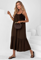 Kleid maxi na ramiączkach Mirage Coast Schokoladenbraun