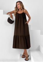Kleid maxi na ramiączkach Mirage Coast Schokoladenbraun