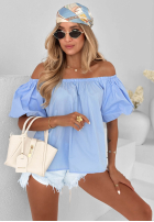 Bluse Kleid im spanischen Stil z bufkami Sunny Trips Himmelblau