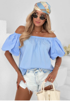 Bluse Kleid im spanischen Stil z bufkami Sunny Trips Himmelblau