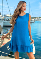 Kleid mini na ramiączkach z falbankami Sun Darling Kobaltblau
