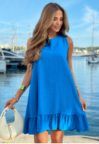 Kleid mini na ramiączkach z falbankami Sun Darling Kobaltblau