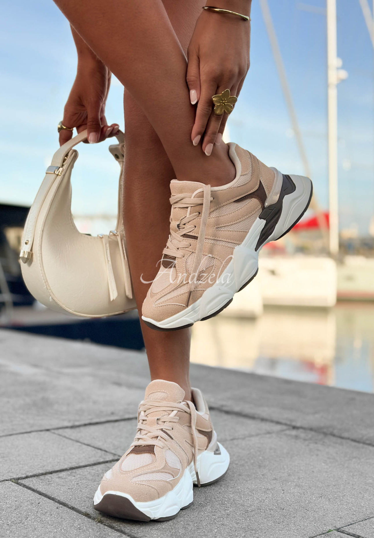 Sneaker Follow Me Mokkafarben