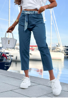 Hose Jeans mom fit z paskiem Sun Fade Camel