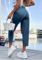 Hose Jeans mom fit z paskiem Sun Fade Camel