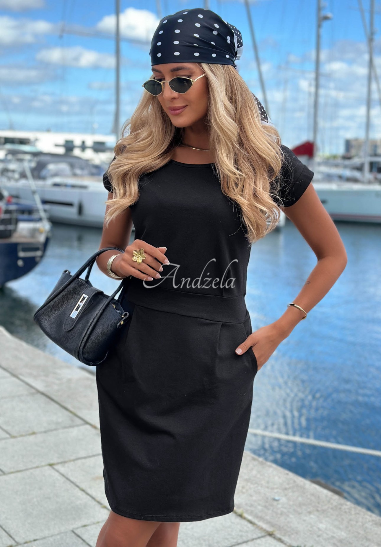 Mini Baumwollkleid Sun Days Schwarz