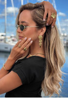 Lange Ohrringe z blaszkami Keep It Golden Gold