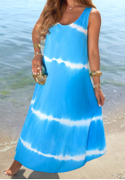 Kleid maxi na ramiączkach ombre Sea Waves Himmelblau