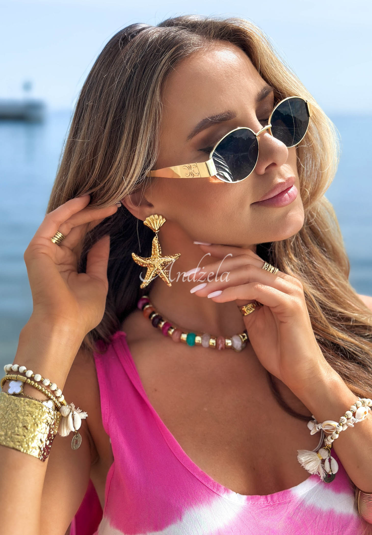 Ohrringe mit Seestern Ocean Star Gold