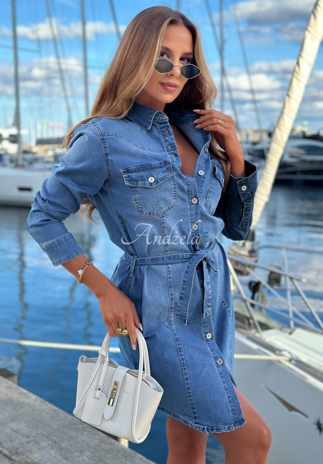 Mini Denim Hemdkleid Holiday State Blau