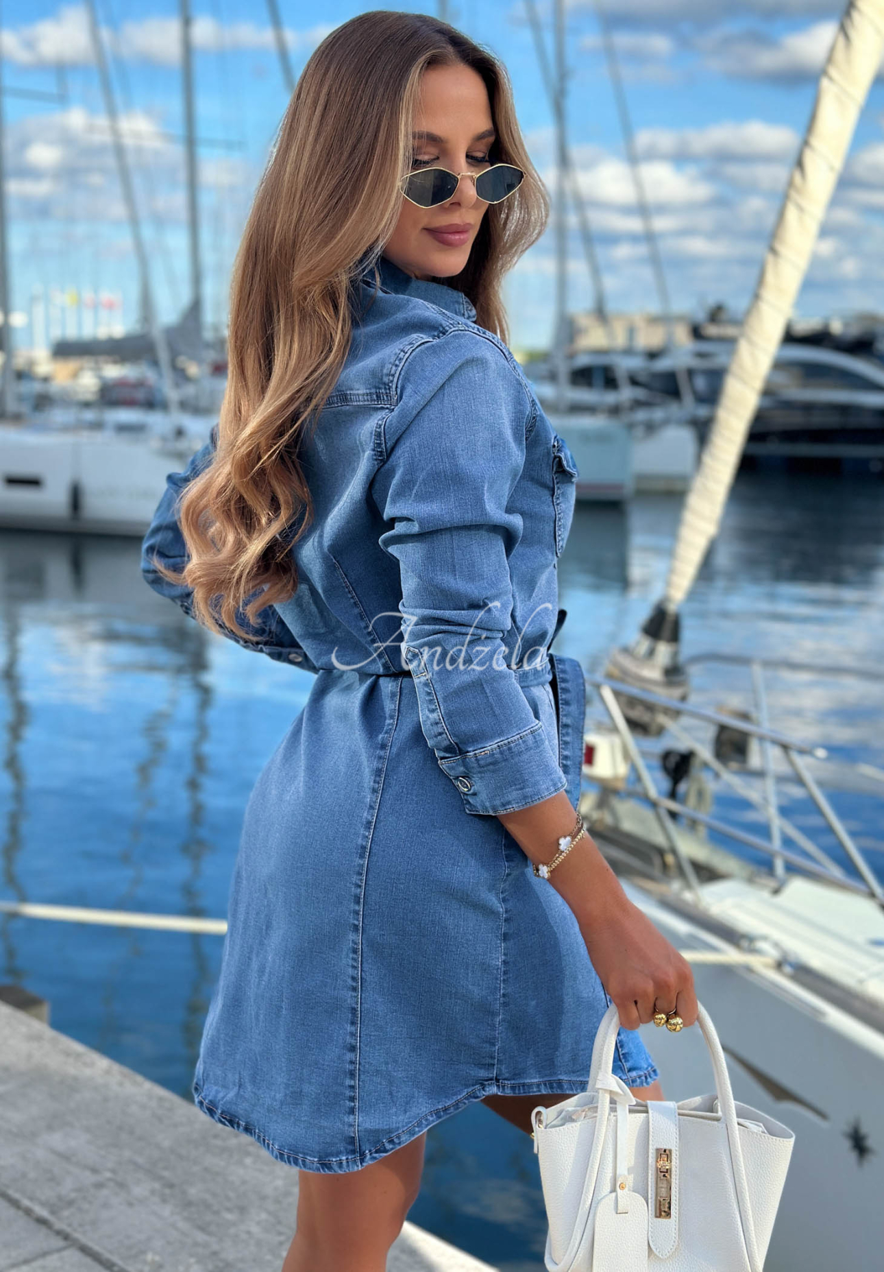 Mini Denim Hemdkleid Holiday State Blau