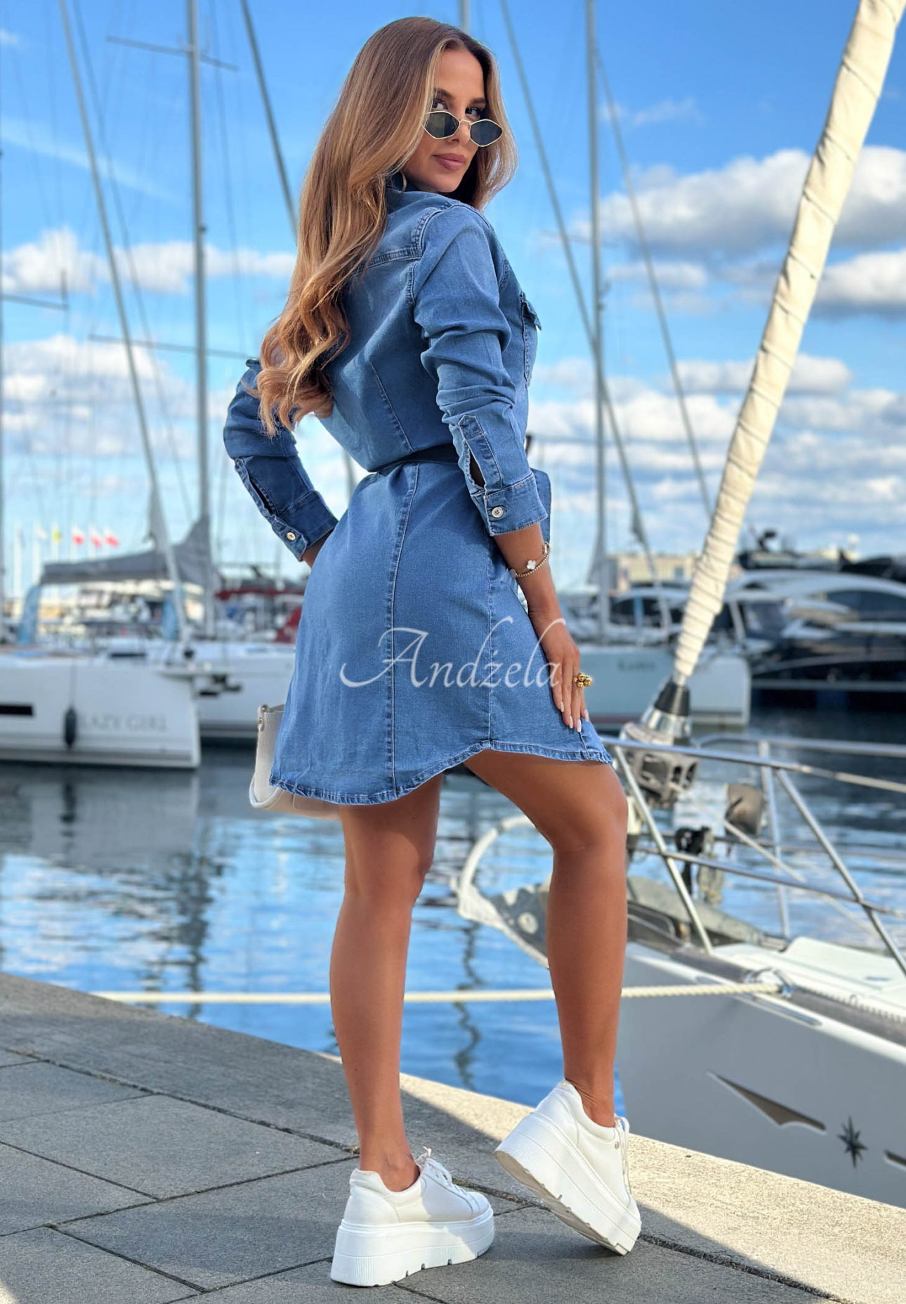 Mini Denim Hemdkleid Holiday State Blau