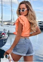 Jeans Shorts z przetarciami i paskiem Ocean Street Blau