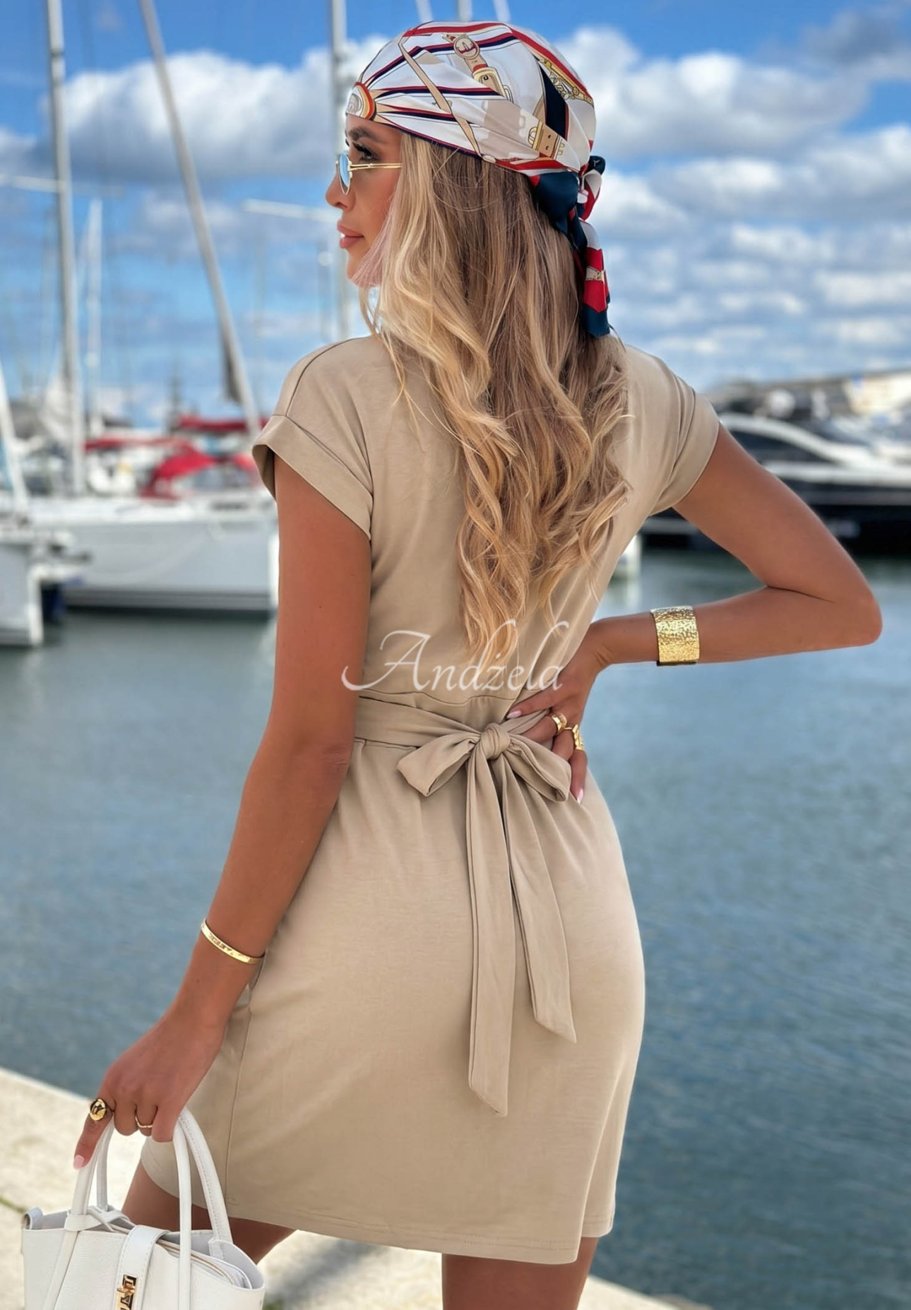 Mini Baumwollkleid Sun Days Beige